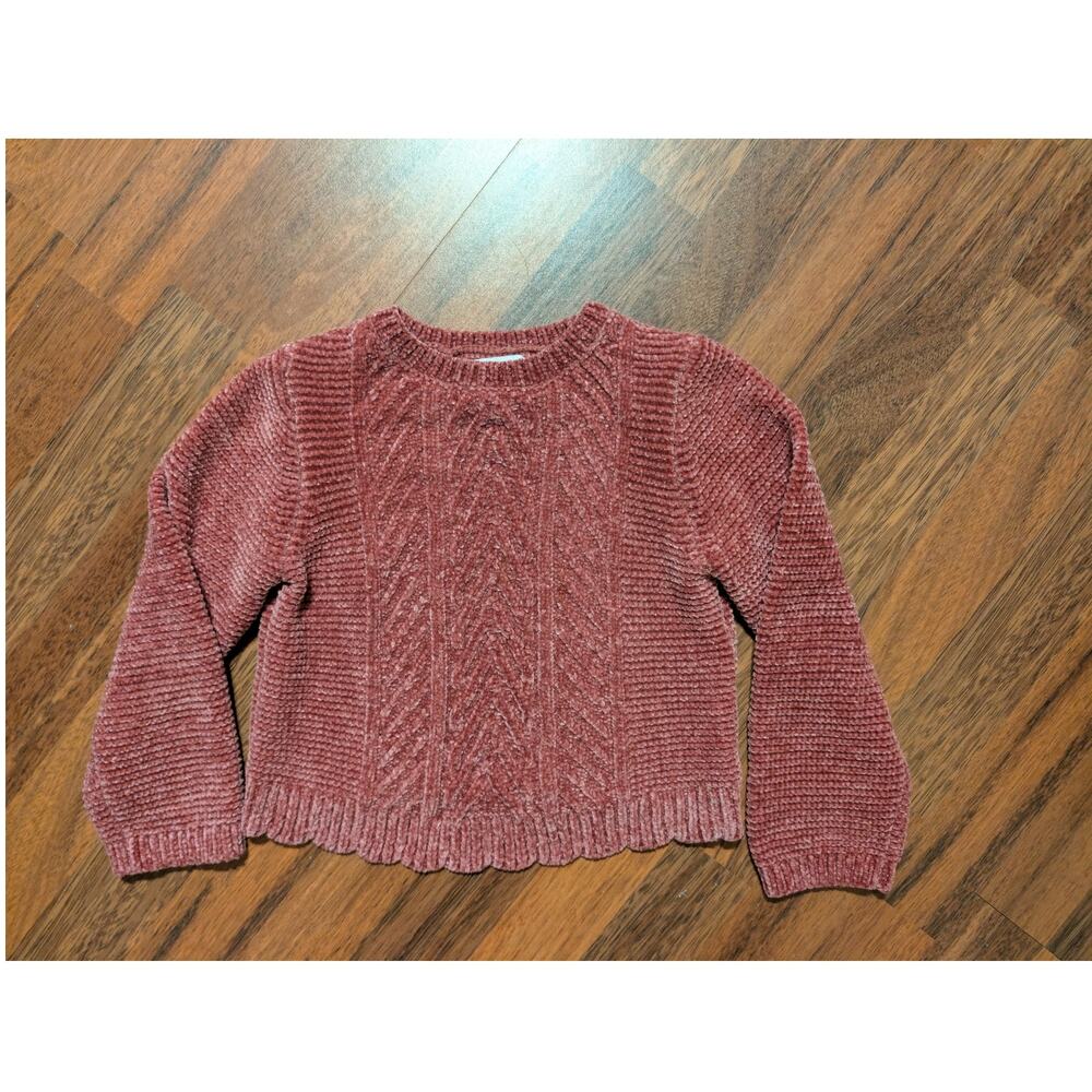 Tommy Bahama Girls Chenille Cable Knit Sweater Mauve Pink Size Youth M 7/8